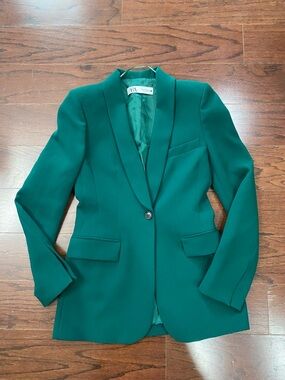 Zara Green Blazer size XS business casual